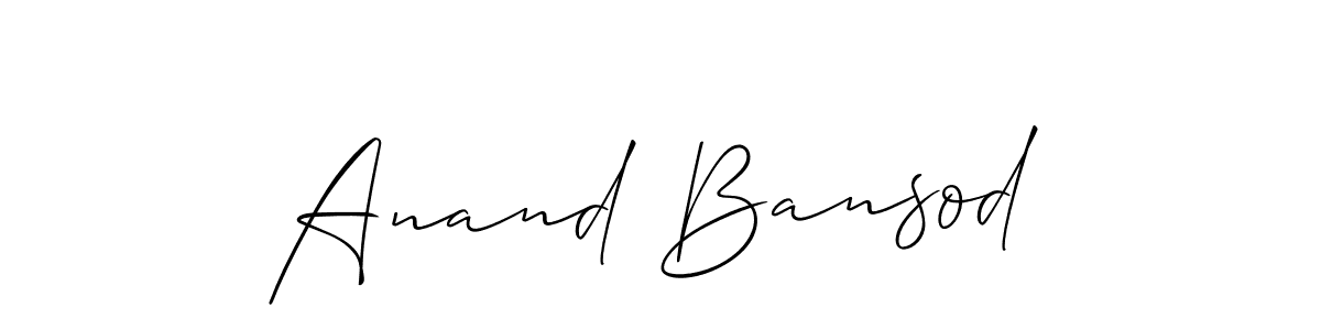 Create a beautiful signature design for name Anand Bansod. With this signature (Allison_Script) fonts, you can make a handwritten signature for free. Anand Bansod signature style 2 images and pictures png