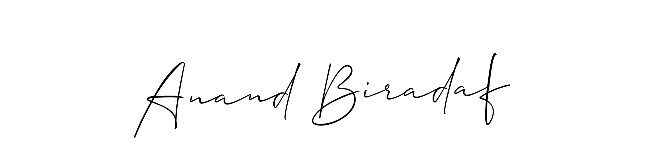 How to make Anand Biradaf name signature. Use Allison_Script style for creating short signs online. This is the latest handwritten sign. Anand Biradaf signature style 2 images and pictures png