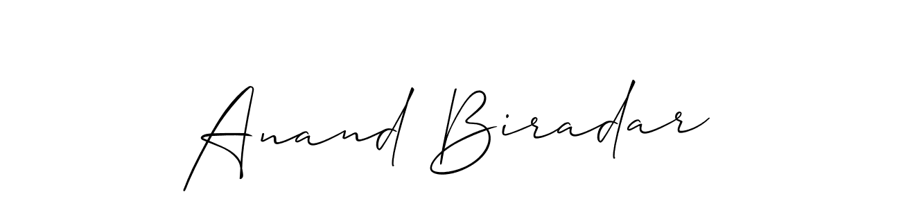 Make a beautiful signature design for name Anand Biradar. With this signature (Allison_Script) style, you can create a handwritten signature for free. Anand Biradar signature style 2 images and pictures png