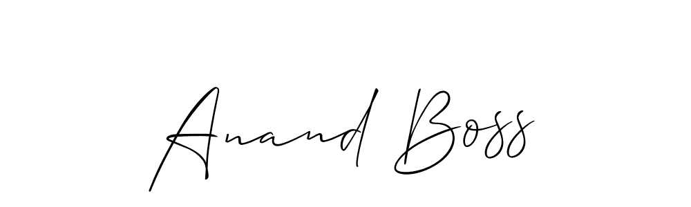 It looks lik you need a new signature style for name Anand Boss. Design unique handwritten (Allison_Script) signature with our free signature maker in just a few clicks. Anand Boss signature style 2 images and pictures png