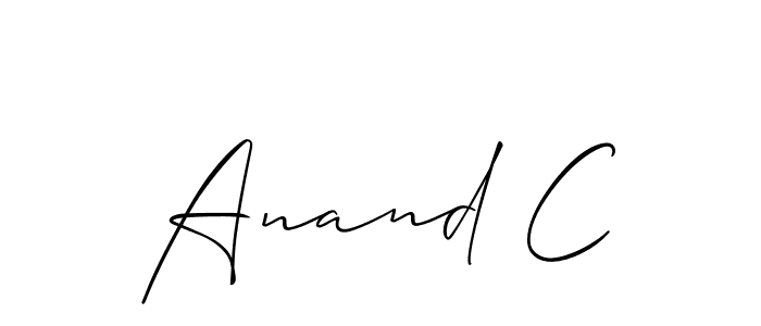 The best way (Allison_Script) to make a short signature is to pick only two or three words in your name. The name Anand C include a total of six letters. For converting this name. Anand C signature style 2 images and pictures png