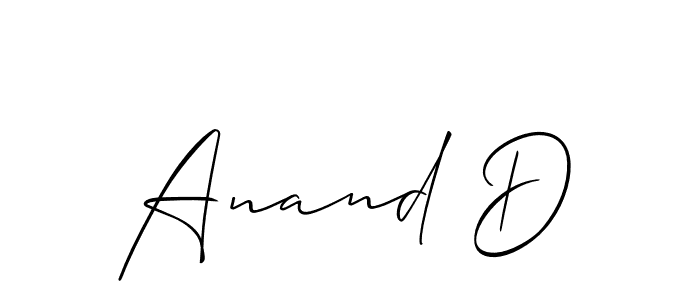 Create a beautiful signature design for name Anand D. With this signature (Allison_Script) fonts, you can make a handwritten signature for free. Anand D signature style 2 images and pictures png