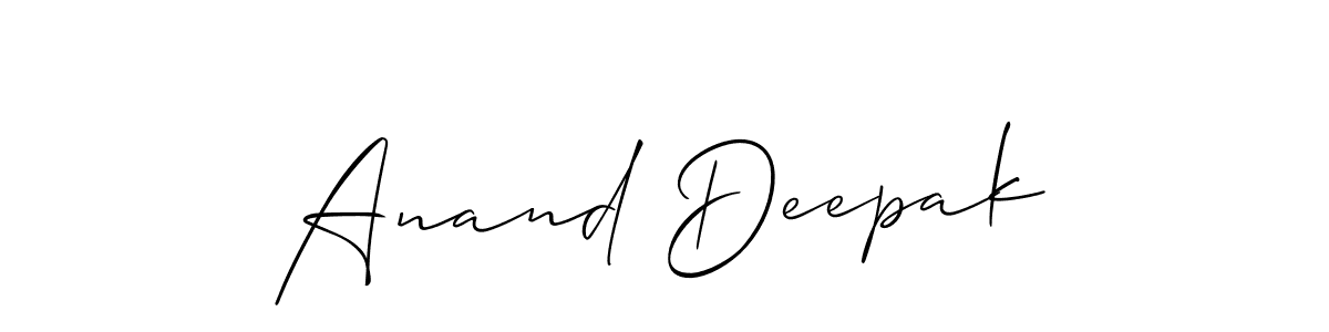 Create a beautiful signature design for name Anand Deepak. With this signature (Allison_Script) fonts, you can make a handwritten signature for free. Anand Deepak signature style 2 images and pictures png