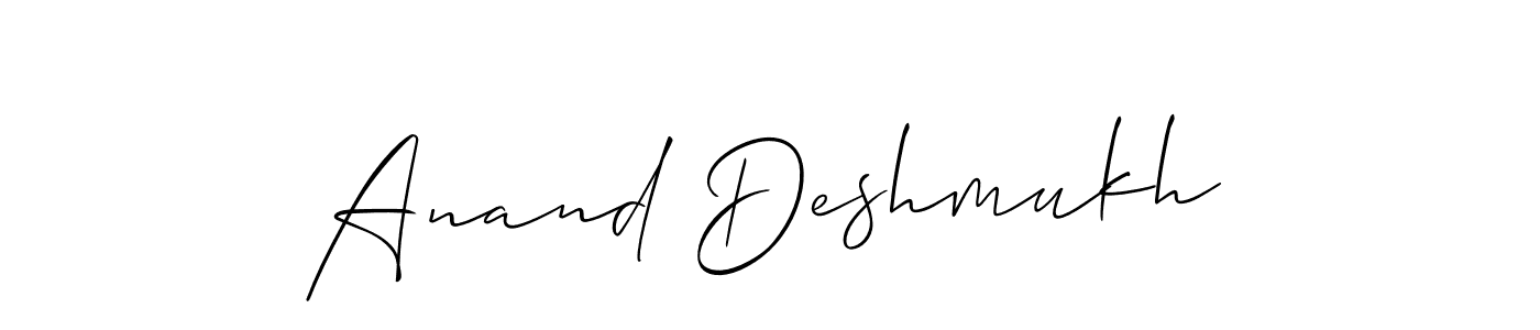 Use a signature maker to create a handwritten signature online. With this signature software, you can design (Allison_Script) your own signature for name Anand Deshmukh. Anand Deshmukh signature style 2 images and pictures png