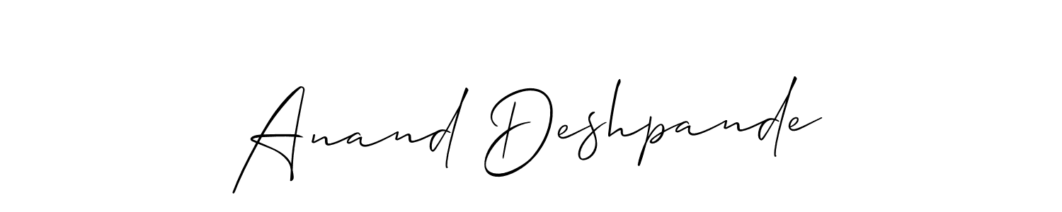 Create a beautiful signature design for name Anand Deshpande. With this signature (Allison_Script) fonts, you can make a handwritten signature for free. Anand Deshpande signature style 2 images and pictures png