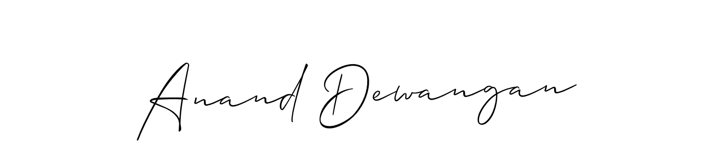 How to make Anand Dewangan signature? Allison_Script is a professional autograph style. Create handwritten signature for Anand Dewangan name. Anand Dewangan signature style 2 images and pictures png