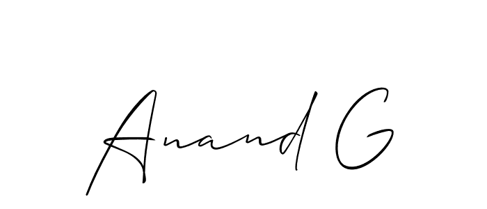 You should practise on your own different ways (Allison_Script) to write your name (Anand G) in signature. don't let someone else do it for you. Anand G signature style 2 images and pictures png