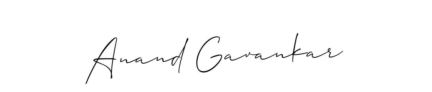 Make a short Anand Gavankar signature style. Manage your documents anywhere anytime using Allison_Script. Create and add eSignatures, submit forms, share and send files easily. Anand Gavankar signature style 2 images and pictures png