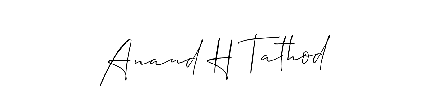 The best way (Allison_Script) to make a short signature is to pick only two or three words in your name. The name Anand H Tathod include a total of six letters. For converting this name. Anand H Tathod signature style 2 images and pictures png