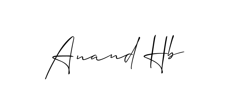 Make a beautiful signature design for name Anand Hb. With this signature (Allison_Script) style, you can create a handwritten signature for free. Anand Hb signature style 2 images and pictures png
