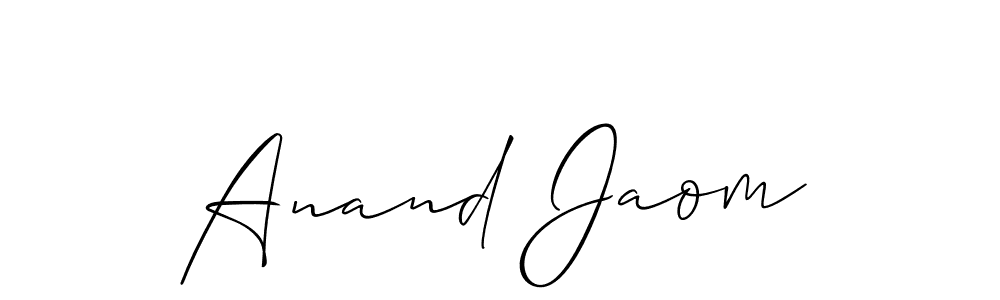 How to make Anand Jaom signature? Allison_Script is a professional autograph style. Create handwritten signature for Anand Jaom name. Anand Jaom signature style 2 images and pictures png