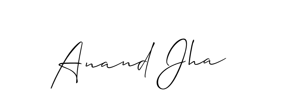 You should practise on your own different ways (Allison_Script) to write your name (Anand Jha) in signature. don't let someone else do it for you. Anand Jha signature style 2 images and pictures png