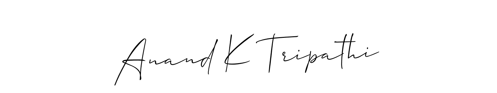 You should practise on your own different ways (Allison_Script) to write your name (Anand K Tripathi) in signature. don't let someone else do it for you. Anand K Tripathi signature style 2 images and pictures png