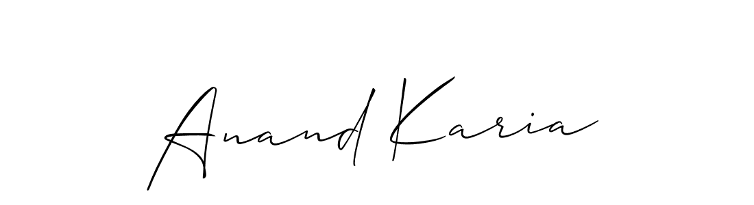 Allison_Script is a professional signature style that is perfect for those who want to add a touch of class to their signature. It is also a great choice for those who want to make their signature more unique. Get Anand Karia name to fancy signature for free. Anand Karia signature style 2 images and pictures png