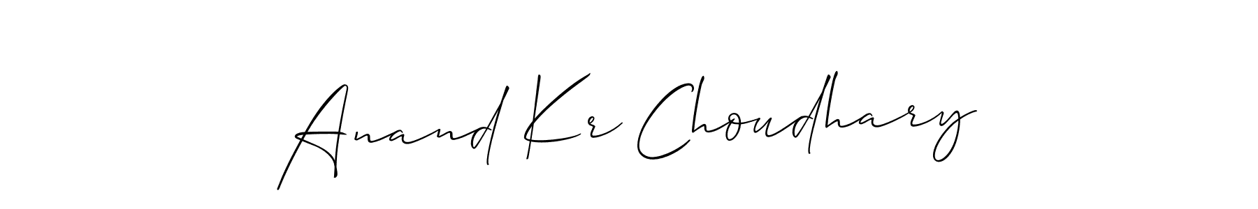 Make a beautiful signature design for name Anand Kr Choudhary. With this signature (Allison_Script) style, you can create a handwritten signature for free. Anand Kr Choudhary signature style 2 images and pictures png