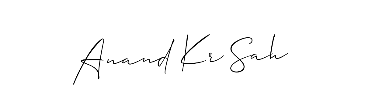 Allison_Script is a professional signature style that is perfect for those who want to add a touch of class to their signature. It is also a great choice for those who want to make their signature more unique. Get Anand Kr Sah name to fancy signature for free. Anand Kr Sah signature style 2 images and pictures png