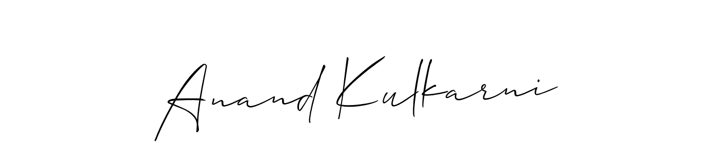 Design your own signature with our free online signature maker. With this signature software, you can create a handwritten (Allison_Script) signature for name Anand Kulkarni. Anand Kulkarni signature style 2 images and pictures png