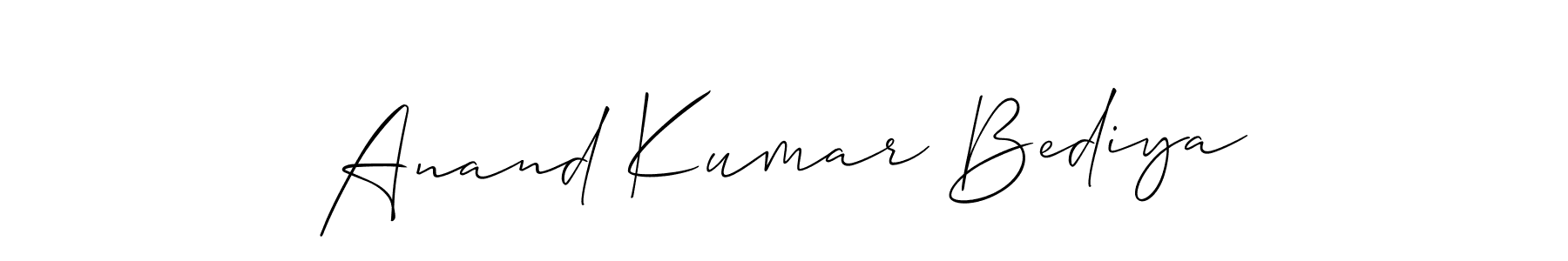How to make Anand Kumar Bediya name signature. Use Allison_Script style for creating short signs online. This is the latest handwritten sign. Anand Kumar Bediya signature style 2 images and pictures png