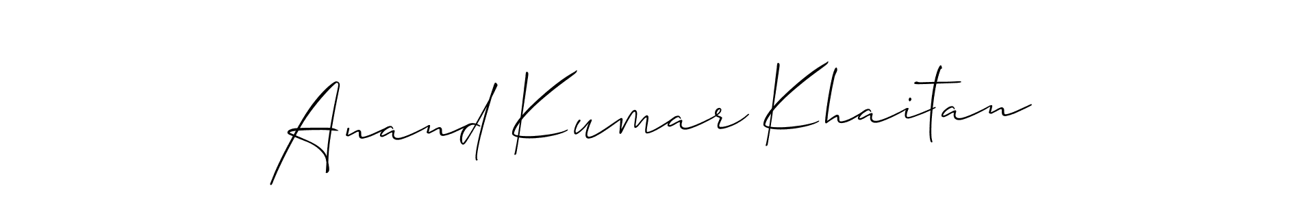 Allison_Script is a professional signature style that is perfect for those who want to add a touch of class to their signature. It is also a great choice for those who want to make their signature more unique. Get Anand Kumar Khaitan name to fancy signature for free. Anand Kumar Khaitan signature style 2 images and pictures png