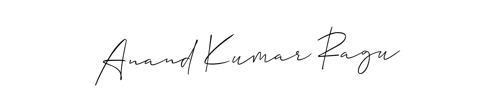 The best way (Allison_Script) to make a short signature is to pick only two or three words in your name. The name Anand Kumar Ragu include a total of six letters. For converting this name. Anand Kumar Ragu signature style 2 images and pictures png