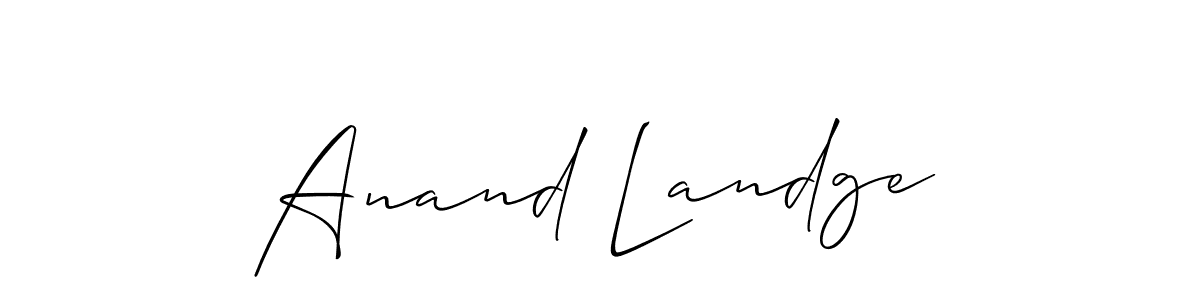 if you are searching for the best signature style for your name Anand Landge. so please give up your signature search. here we have designed multiple signature styles  using Allison_Script. Anand Landge signature style 2 images and pictures png