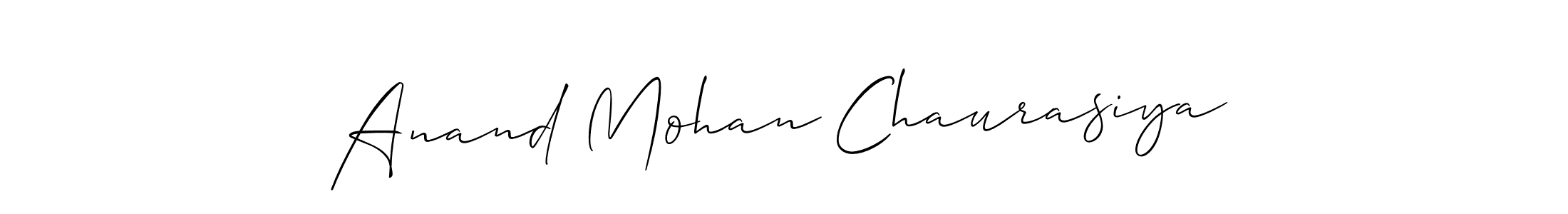 Allison_Script is a professional signature style that is perfect for those who want to add a touch of class to their signature. It is also a great choice for those who want to make their signature more unique. Get Anand Mohan Chaurasiya name to fancy signature for free. Anand Mohan Chaurasiya signature style 2 images and pictures png