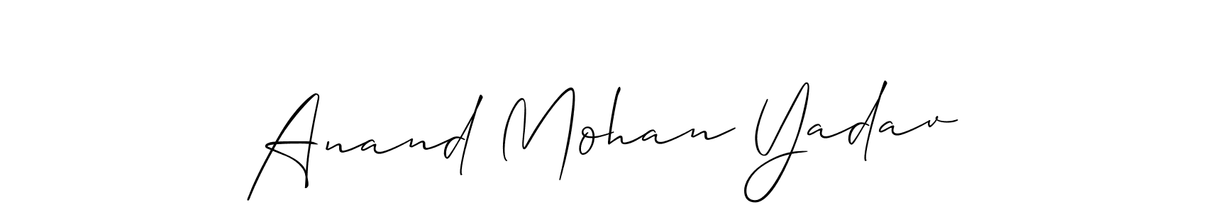 How to make Anand Mohan Yadav name signature. Use Allison_Script style for creating short signs online. This is the latest handwritten sign. Anand Mohan Yadav signature style 2 images and pictures png