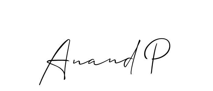 Make a short Anand P signature style. Manage your documents anywhere anytime using Allison_Script. Create and add eSignatures, submit forms, share and send files easily. Anand P signature style 2 images and pictures png