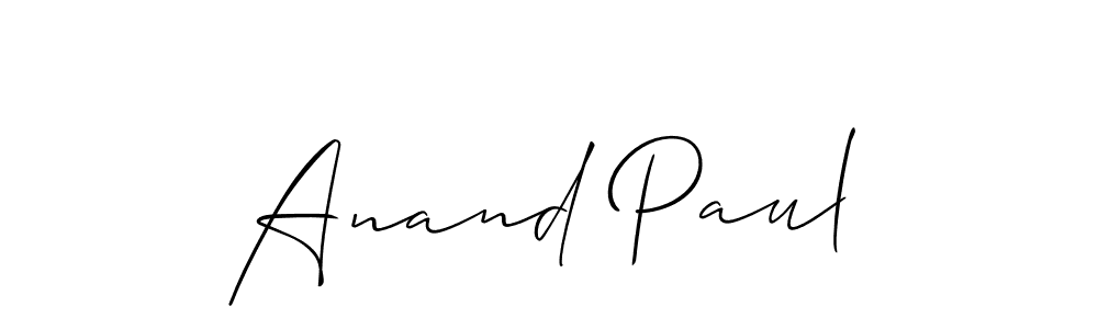 Make a beautiful signature design for name Anand Paul. With this signature (Allison_Script) style, you can create a handwritten signature for free. Anand Paul signature style 2 images and pictures png