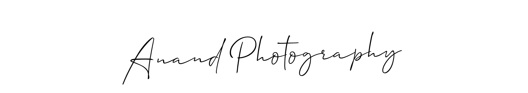 Use a signature maker to create a handwritten signature online. With this signature software, you can design (Allison_Script) your own signature for name Anand Photography. Anand Photography signature style 2 images and pictures png