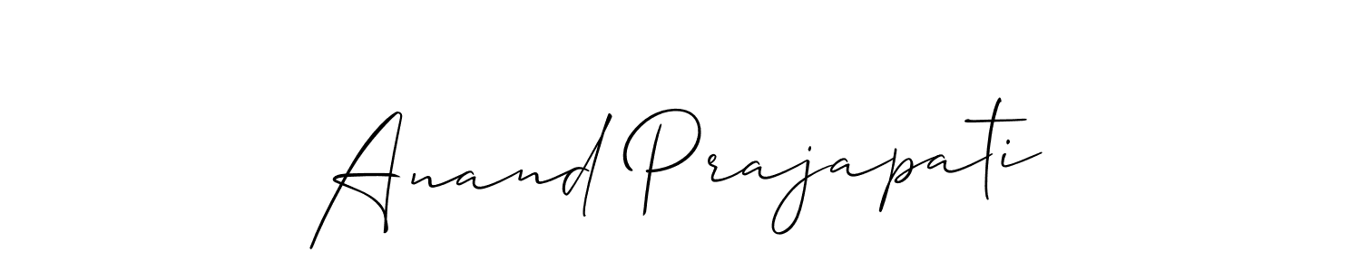 How to make Anand Prajapati name signature. Use Allison_Script style for creating short signs online. This is the latest handwritten sign. Anand Prajapati signature style 2 images and pictures png