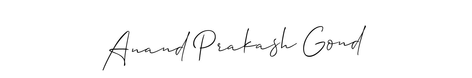 Use a signature maker to create a handwritten signature online. With this signature software, you can design (Allison_Script) your own signature for name Anand Prakash Gond. Anand Prakash Gond signature style 2 images and pictures png