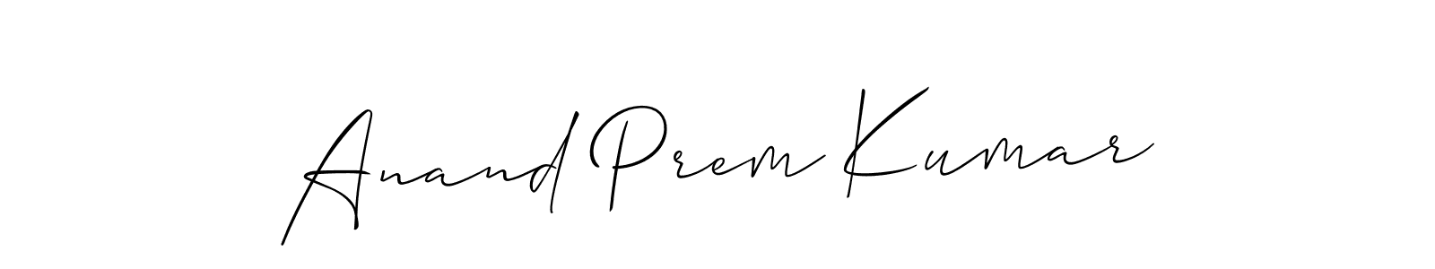 Design your own signature with our free online signature maker. With this signature software, you can create a handwritten (Allison_Script) signature for name Anand Prem Kumar. Anand Prem Kumar signature style 2 images and pictures png