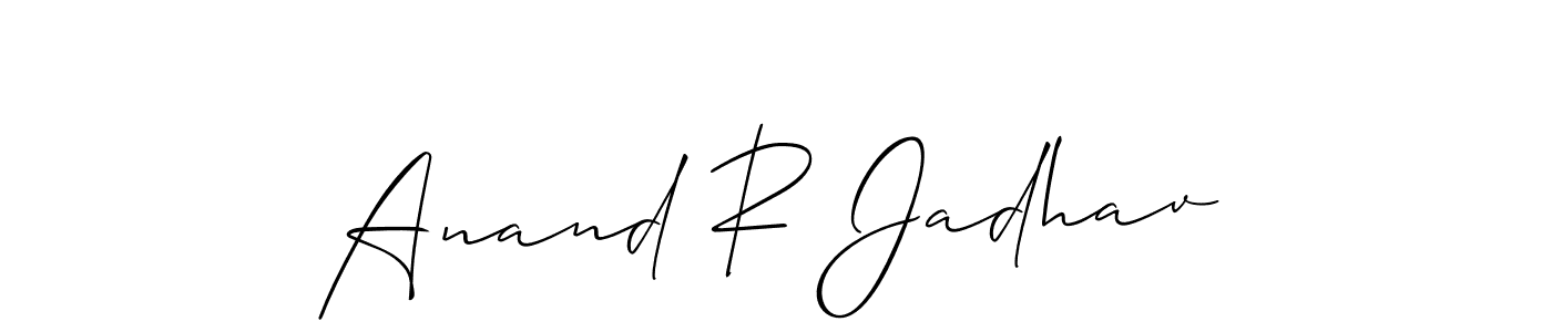 Also You can easily find your signature by using the search form. We will create Anand R Jadhav name handwritten signature images for you free of cost using Allison_Script sign style. Anand R Jadhav signature style 2 images and pictures png