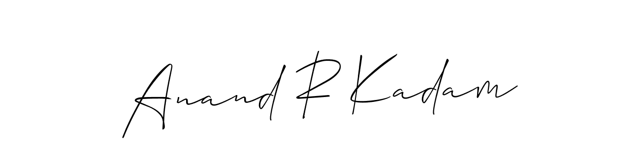 Also You can easily find your signature by using the search form. We will create Anand R Kadam name handwritten signature images for you free of cost using Allison_Script sign style. Anand R Kadam signature style 2 images and pictures png