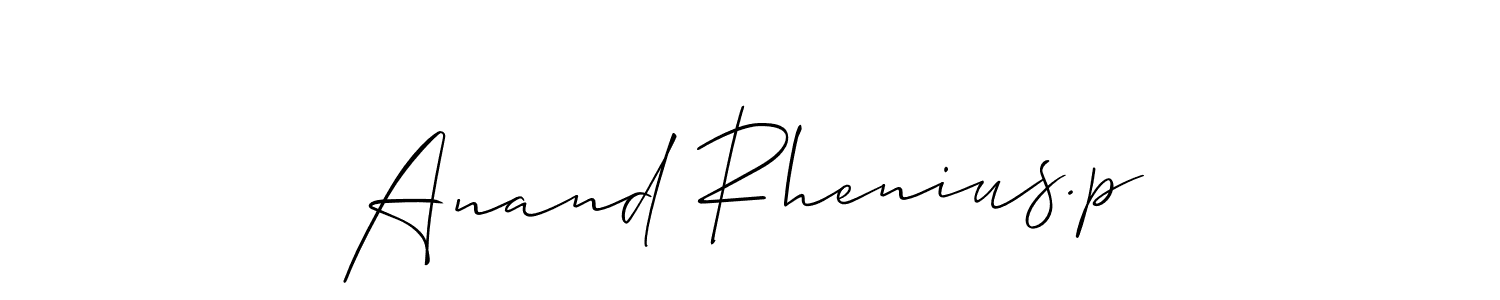 You can use this online signature creator to create a handwritten signature for the name Anand Rhenius.p. This is the best online autograph maker. Anand Rhenius.p signature style 2 images and pictures png