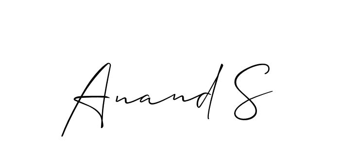 Create a beautiful signature design for name Anand S. With this signature (Allison_Script) fonts, you can make a handwritten signature for free. Anand S signature style 2 images and pictures png