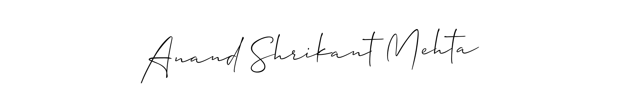 Make a beautiful signature design for name Anand Shrikant Mehta. With this signature (Allison_Script) style, you can create a handwritten signature for free. Anand Shrikant Mehta signature style 2 images and pictures png