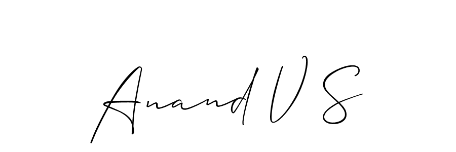 Allison_Script is a professional signature style that is perfect for those who want to add a touch of class to their signature. It is also a great choice for those who want to make their signature more unique. Get Anand V S name to fancy signature for free. Anand V S signature style 2 images and pictures png