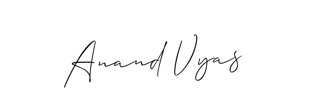 Allison_Script is a professional signature style that is perfect for those who want to add a touch of class to their signature. It is also a great choice for those who want to make their signature more unique. Get Anand Vyas name to fancy signature for free. Anand Vyas signature style 2 images and pictures png