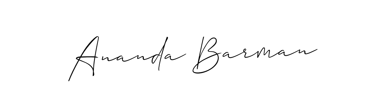 Use a signature maker to create a handwritten signature online. With this signature software, you can design (Allison_Script) your own signature for name Ananda Barman. Ananda Barman signature style 2 images and pictures png