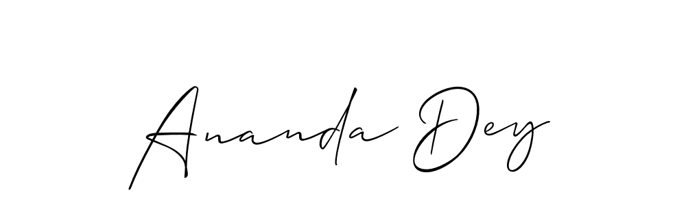 Make a short Ananda Dey signature style. Manage your documents anywhere anytime using Allison_Script. Create and add eSignatures, submit forms, share and send files easily. Ananda Dey signature style 2 images and pictures png