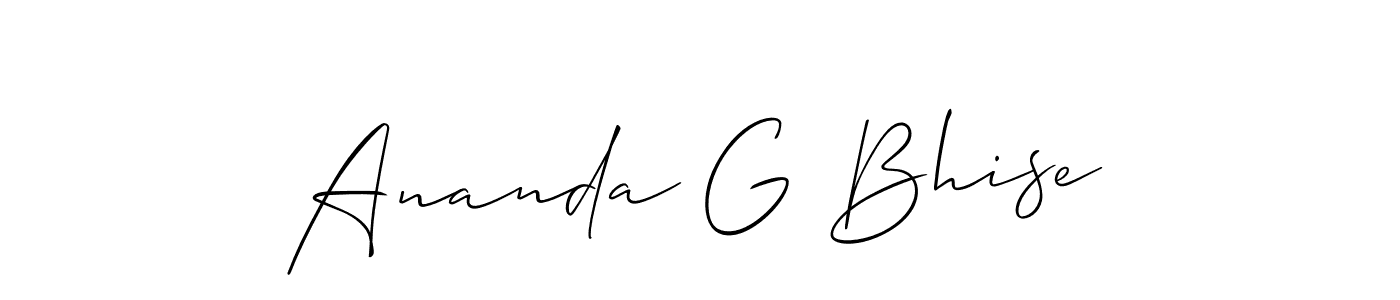 The best way (Allison_Script) to make a short signature is to pick only two or three words in your name. The name Ananda G Bhise include a total of six letters. For converting this name. Ananda G Bhise signature style 2 images and pictures png