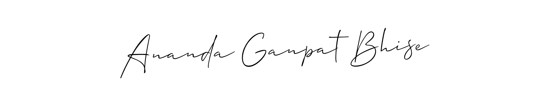 Make a beautiful signature design for name Ananda Ganpat Bhise. With this signature (Allison_Script) style, you can create a handwritten signature for free. Ananda Ganpat Bhise signature style 2 images and pictures png