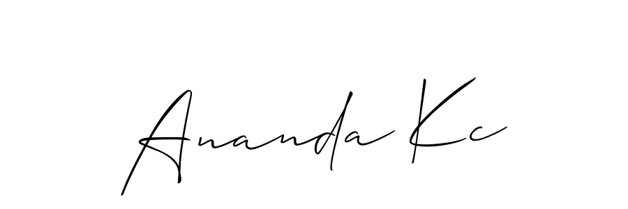Make a short Ananda Kc signature style. Manage your documents anywhere anytime using Allison_Script. Create and add eSignatures, submit forms, share and send files easily. Ananda Kc signature style 2 images and pictures png