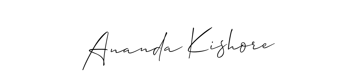 You should practise on your own different ways (Allison_Script) to write your name (Ananda Kishore) in signature. don't let someone else do it for you. Ananda Kishore signature style 2 images and pictures png