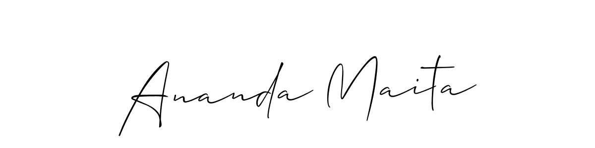Also You can easily find your signature by using the search form. We will create Ananda Maita name handwritten signature images for you free of cost using Allison_Script sign style. Ananda Maita signature style 2 images and pictures png
