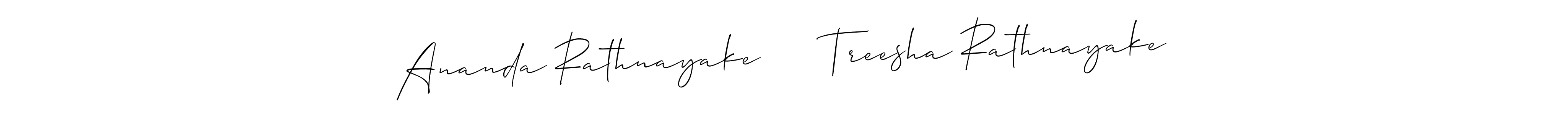Use a signature maker to create a handwritten signature online. With this signature software, you can design (Allison_Script) your own signature for name Ananda Rathnayake      Treesha Rathnayake. Ananda Rathnayake      Treesha Rathnayake signature style 2 images and pictures png