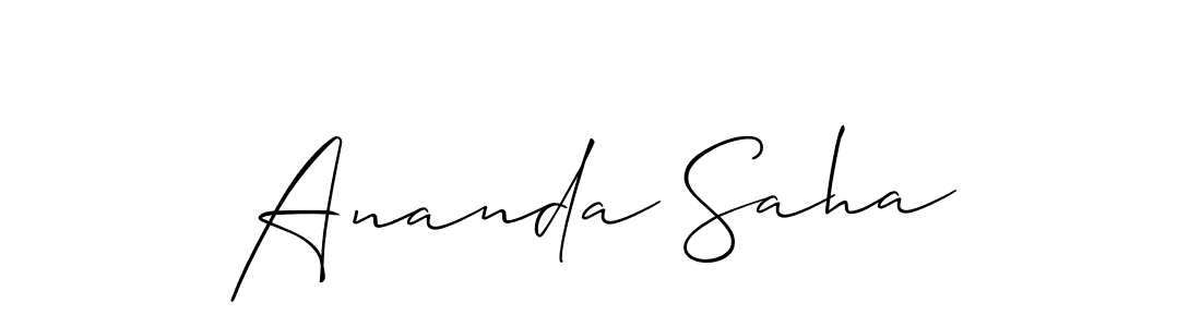 How to make Ananda Saha name signature. Use Allison_Script style for creating short signs online. This is the latest handwritten sign. Ananda Saha signature style 2 images and pictures png