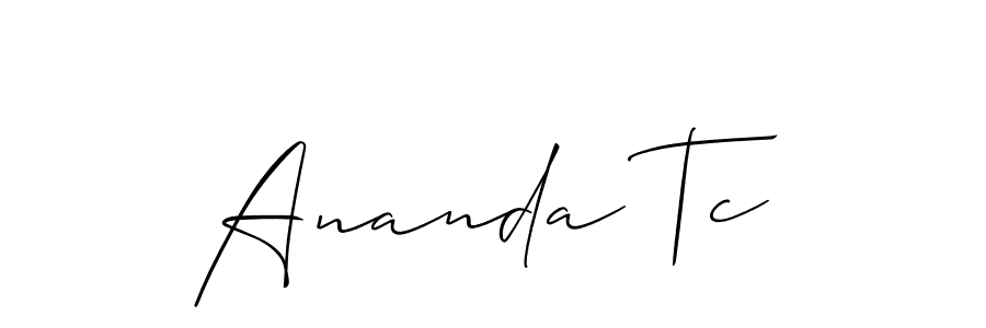 How to make Ananda Tc name signature. Use Allison_Script style for creating short signs online. This is the latest handwritten sign. Ananda Tc signature style 2 images and pictures png